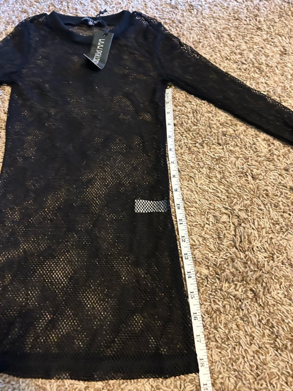 Festival/Rave Ready Sheer Black Mesh Long-Sleeve Top by Current Mood Dolls Kill - Picture 6 of 8